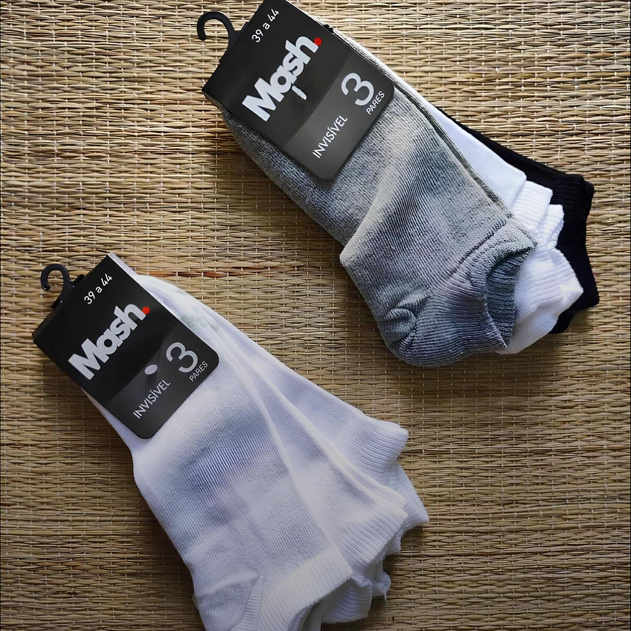 Kit 10 Pares Meias Mash Invisível Esportiva Algodão Original
